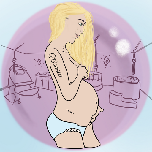 femme debout dans salle accouchement